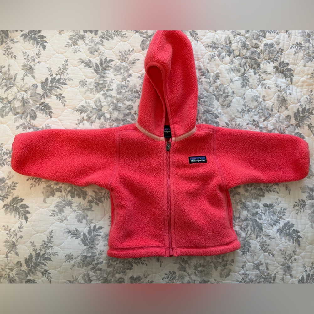 Patagonia Infant Synchilla Hoodie in Coral Pink